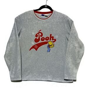 Disney Pullover Sweater Women's Extra Large Gray Long Sleeve Winnie the Pooh
